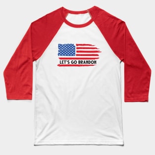 Let's Go Brandon Distressed USA Flag Baseball T-Shirt